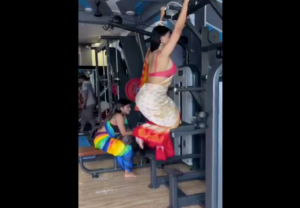 workout in saree